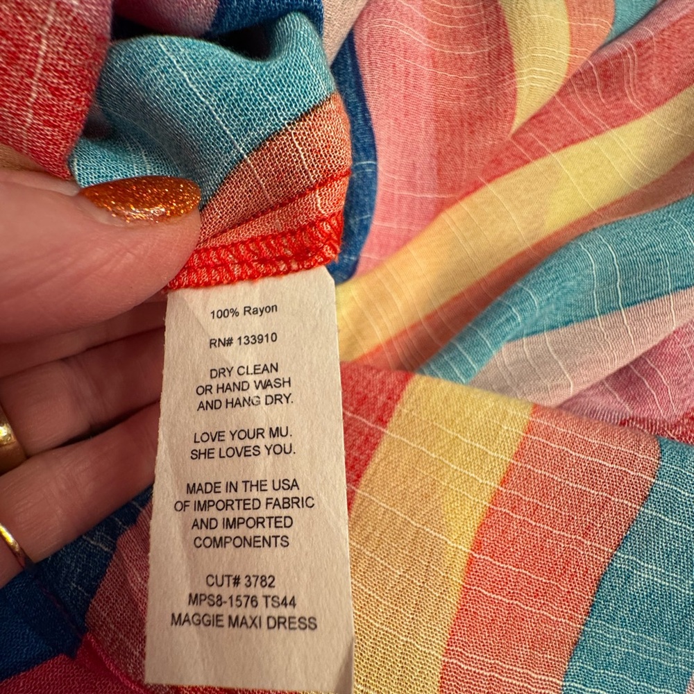 Ladies Show Me Your Mumu, Maci dress. Brand new w/tags. Multiple color stripes - Picture 4 of 4